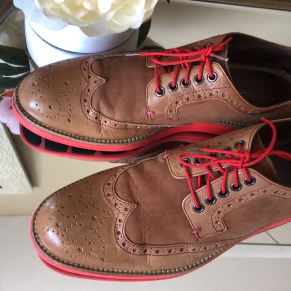 Donald J Pliner Mens Eveb Brown Wingtip Suade Oxford Red Soles Shoes - Picture 2 of 10